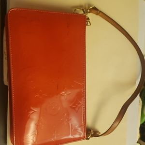 LV red patent leather purse
